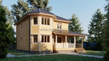 Дом из бруса 2 этажа 10х10