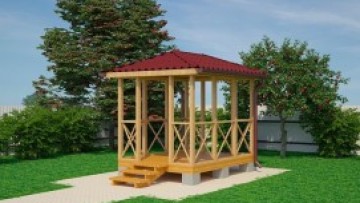 Беседка 2.3х3 четырехскатная