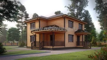 Проект дома из бруса 9х10