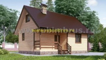 Баня из бруса с мансардой 6 на 8